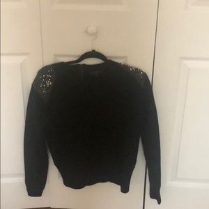 JCrew beaded shoulder sweater